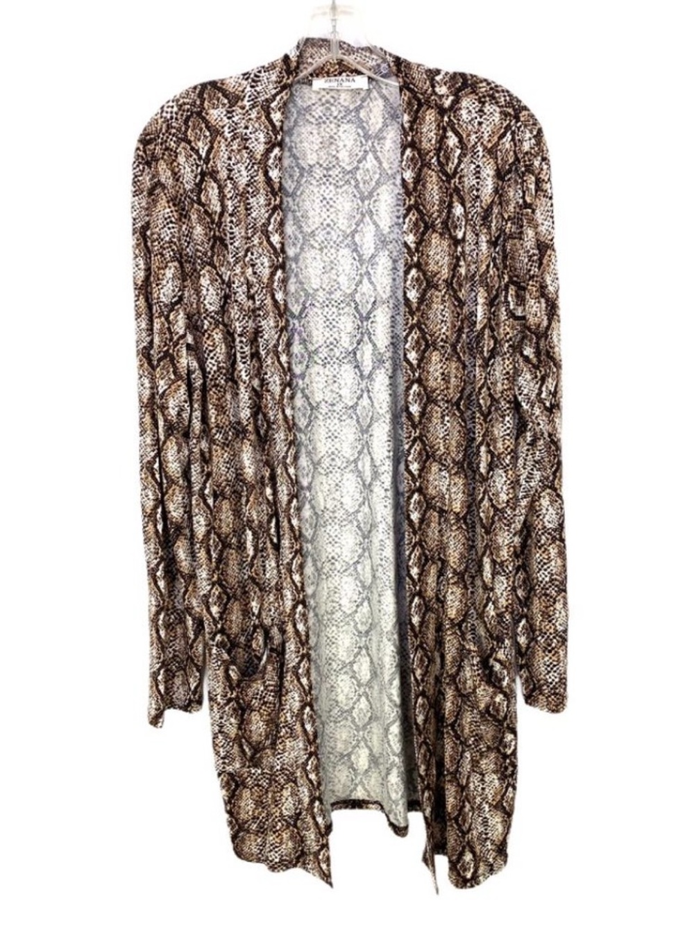 Snakeskin Duster Jersey Knit Cardigan Zenana 1x - Picture 3 of 6